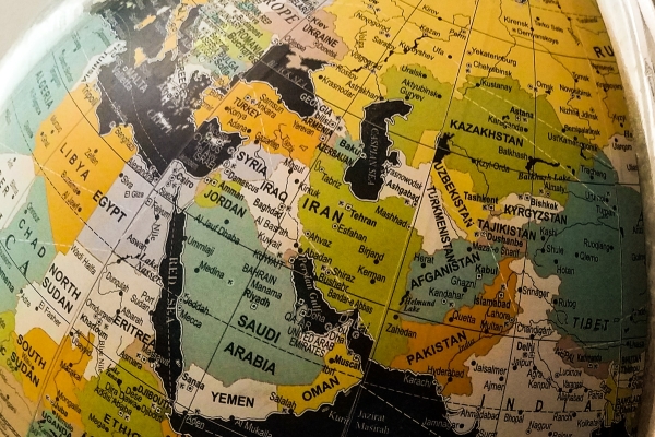 Globe showing the middle east