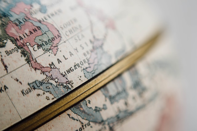 globe showing Asia